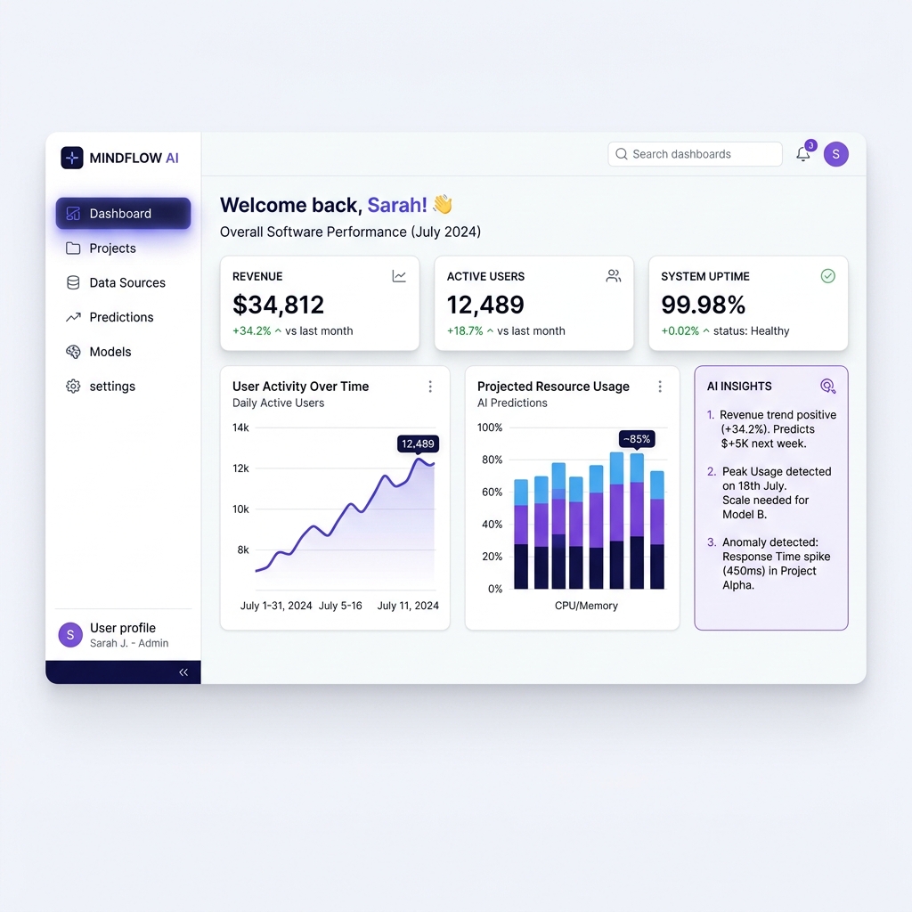 AI-Powered Software Dashboard by Four Zero Soft